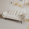 57 Inch Beige Sofa Soft Two Armrests Throw Pillow Pillow Comfortable Fit Apartment Bedroom Small Space Beige Polyester Blend 2 Seat