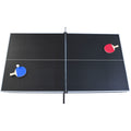 6 Ft Pool Table With Table Tennis Top Black With Red Felt Black Red Engineered Wood