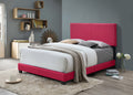 1Pc Modern Beautiful Pink Twin Size Bedroom Platform Bed Frame Pu Fabric Pink Solid Wood