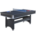 6 Ft Pool Table With Table Tennis Top Black With Green Felt Blackish Green Engineered Wood