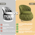 360 Degree Swivel Cuddle Barrel Accent Storage Chairs, Round Armchairs With Wide Upholstered, Fluffy Velvet Fabric Chair For Living Room, Bedroom, Office, Waiting Rooms Olive Green Primary Living Space Foam Velvet