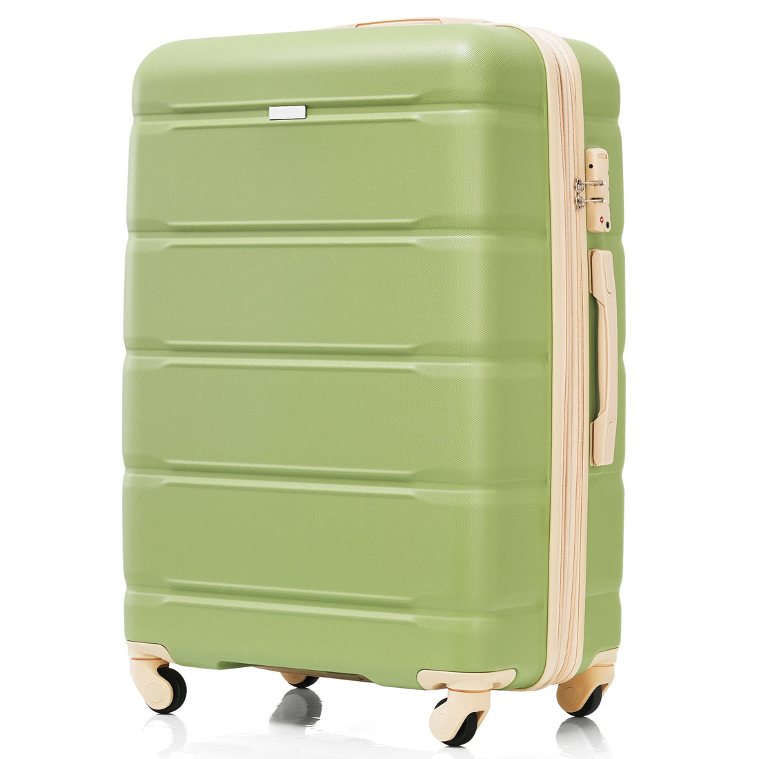 Luggage Set Of 3, 20 Inch With Usb Port, Airline Certified Carry On Luggage With Cup Holder, Abs Hard Shell Luggage With Spinner Wheels, Light Green Light Green Abs