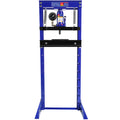 Steel H Frame Hydraulic Shop Press With Stamping Plates To Bend, Straighten, Or Press Parts, With A Pressure Gauge, Install Bearings And U Joints, 12 Ton 24,000 Lb Capacity Blue Steel