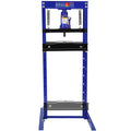 Hydraulic 12 Ton H Frame Garage Floor Adjustable Shop Press With Plates, 12T, Blue Blue Steel