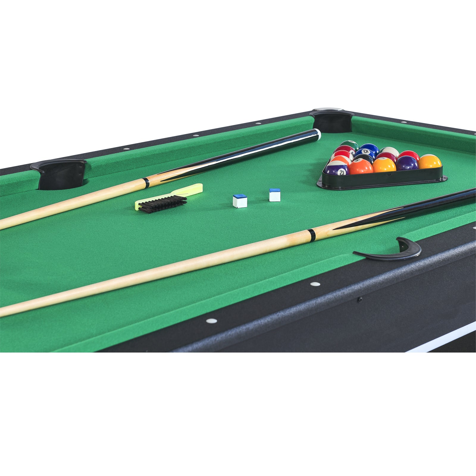 6 Ft Pool Table With Table Tennis Top Black With Green Felt Blackish Green Engineered Wood