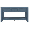 55'' Modern Console Table Sofa Table For Living Room With 3 Drawers And 1 Shelf As Same As Wf299185Aac Blue Solid Wood