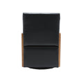 Coolmore 360 Degree Swivel Barrel Club Chair With One Pillow,Modern Comfortable Upholstered Accent Chair,Linen Accent Chair For Living Room,Bedroom Black Pu Black Pu Primary Living Space Modern Foam Pu Leather