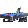 6 Ft Pool Table With Table Tennis Top Black With Blue Felt Black Blue Engineered Wood