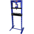 Hydraulic 12 Ton H Frame Garage Floor Adjustable Shop Press With Plates, 12T, Blue Blue Steel