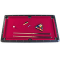 6 Ft Pool Table With Table Tennis Top Black With Red Felt Black Red Engineered Wood