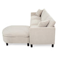 107.87'Sectional Sofa Couch With 1 Ottoman,Seat Cushion And Back Cushion Removable Beige Polyester