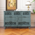 7 Drawer Cabinet, American Furniture, Suitable For Bedroom, Living Room, Study Dark Green Particle Board