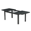 Rustic Extendable 84Inch Dining Table Set With 24Inch Removable Leaf6 Upholstered Armless Dining Chairs And 2 Padded Arm Chairs, 9 Pieces, Black Wood Dining Room Extendable Rubberwood Rectangular Dining Table With Chair Upholstered Chair Wood Black Gray