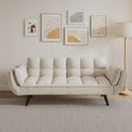 57 Inch Beige Sofa Soft Two Armrests Throw Pillow Pillow Comfortable Fit Apartment Bedroom Small Space Beige Polyester Blend 2 Seat