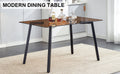 Modern Minimalist Style Rectangular Tea Brown Glass Dining Table, Tempered Glass Tabletop And Black Metal Legs, Suitable For Kitchen, Dining Room, And Living Room, 51 