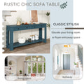 Console Table Sofa Table With Storage Drawers And Bottom Shelf For Entryway Hallway Dark Blue Dark Blue Solid Wood