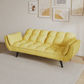 57 Inch Yellow Sofa Soft Two Armrests Throw Pillow Pillow Comfortable Fit Apartment Bedroom Small Space Yellow Polyester Blend 2 Seat