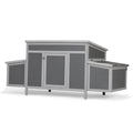 Weatherproof Wood Chicken Coop With Nesting Boxes, Indoor Outdoor, Gray Gray Wood