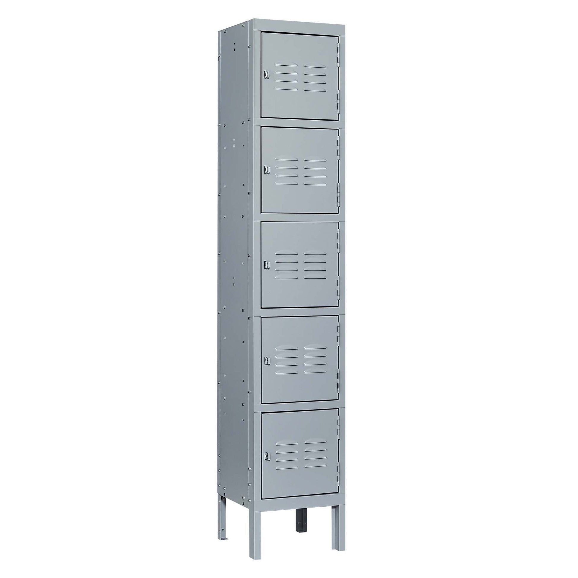 5 Door 66"H Metal Lockers With Lock For Employees,Storage Locker Cabinet For Home Gym Office School Garage,Gray Freestanding 5 Or More Spaces Gray Gym Door Locks Modern Metal Metal