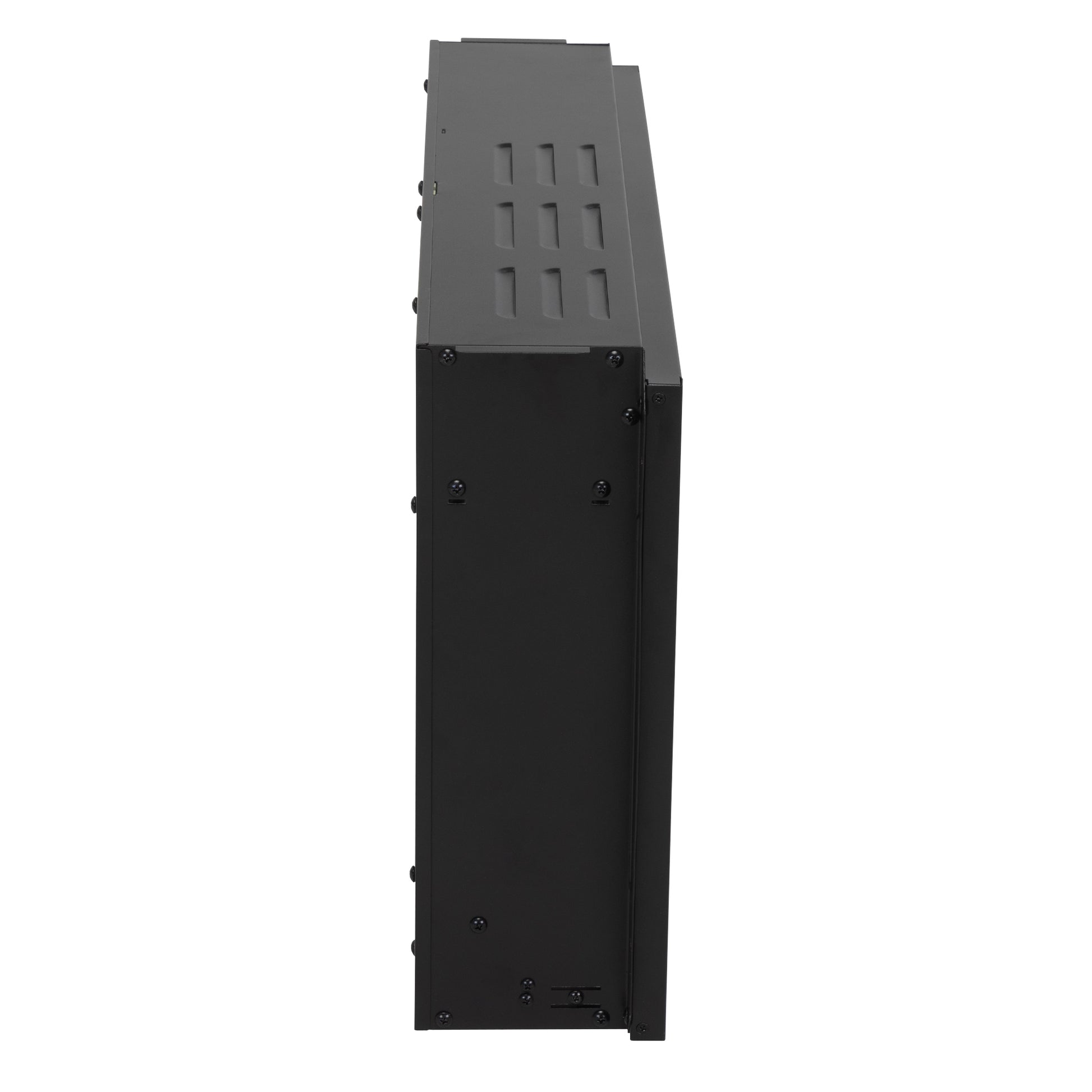 Electric Fireplace With Remote Control And Temperature Adjustment Set, Black Black Metal