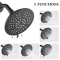 Single Handle Tub Spout And 5 Functions Shower Head Set Valve Included Matte Black Brass