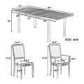 Rustic Extendable 84Inch Dining Table Set With 24Inch Removable Leaf6 Upholstered Armless Dining Chairs And 2 Padded Arm Chairs, 9 Pieces, Black Wood Dining Room Extendable Rubberwood Rectangular Dining Table With Chair Upholstered Chair Wood Black Gray
