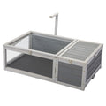 Tortoise House Wooden Turtle Habitat With Removable Top And Tray For Indoors And Outdoors, Gray Gray Wood Metal