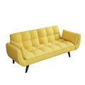 57 Inch Yellow Sofa Soft Two Armrests Throw Pillow Pillow Comfortable Fit Apartment Bedroom Small Space Yellow Polyester Blend 2 Seat