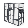 Super Large Cat Cage Grey Grey Wood Metal