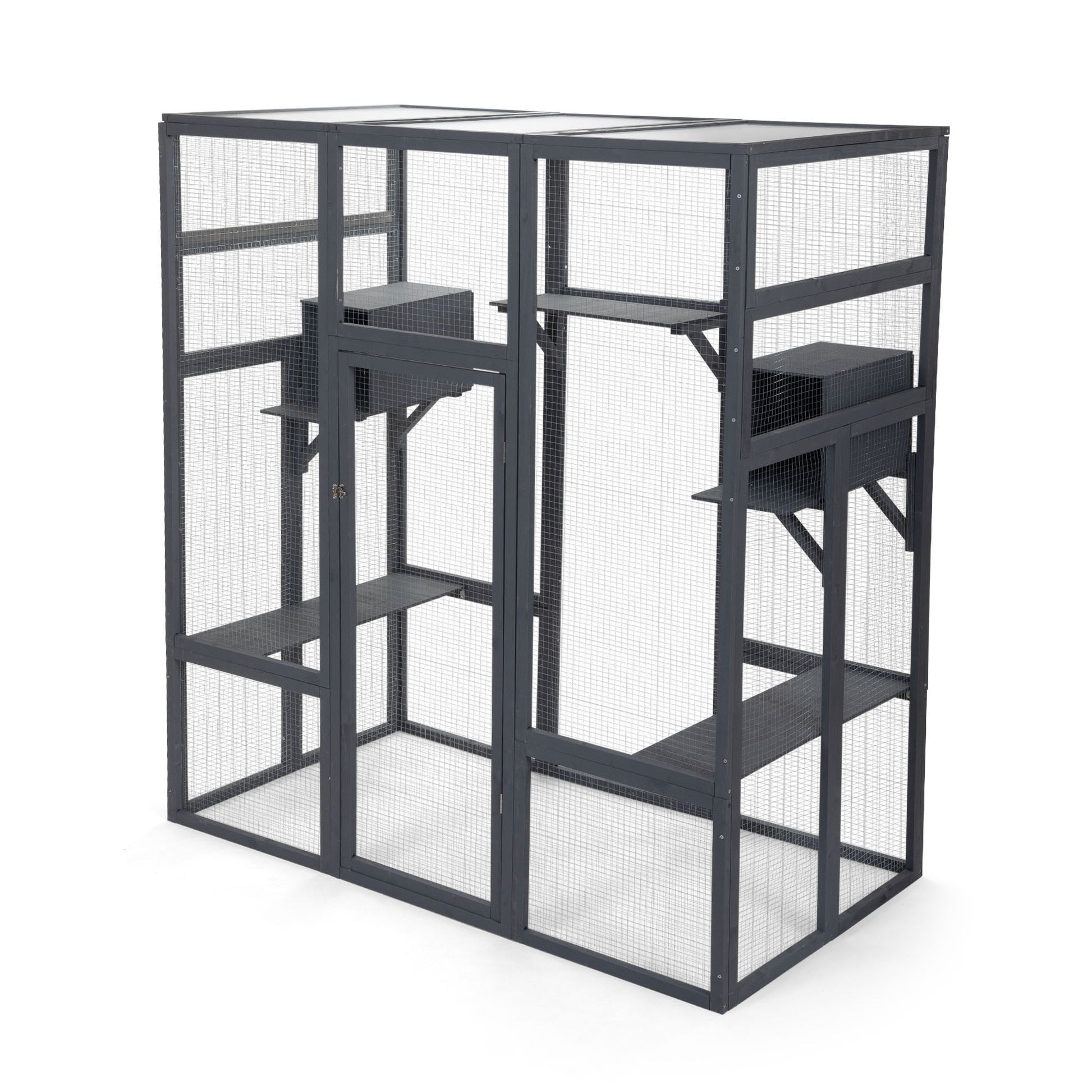 Super Large Cat Cage Grey Grey Wood Metal