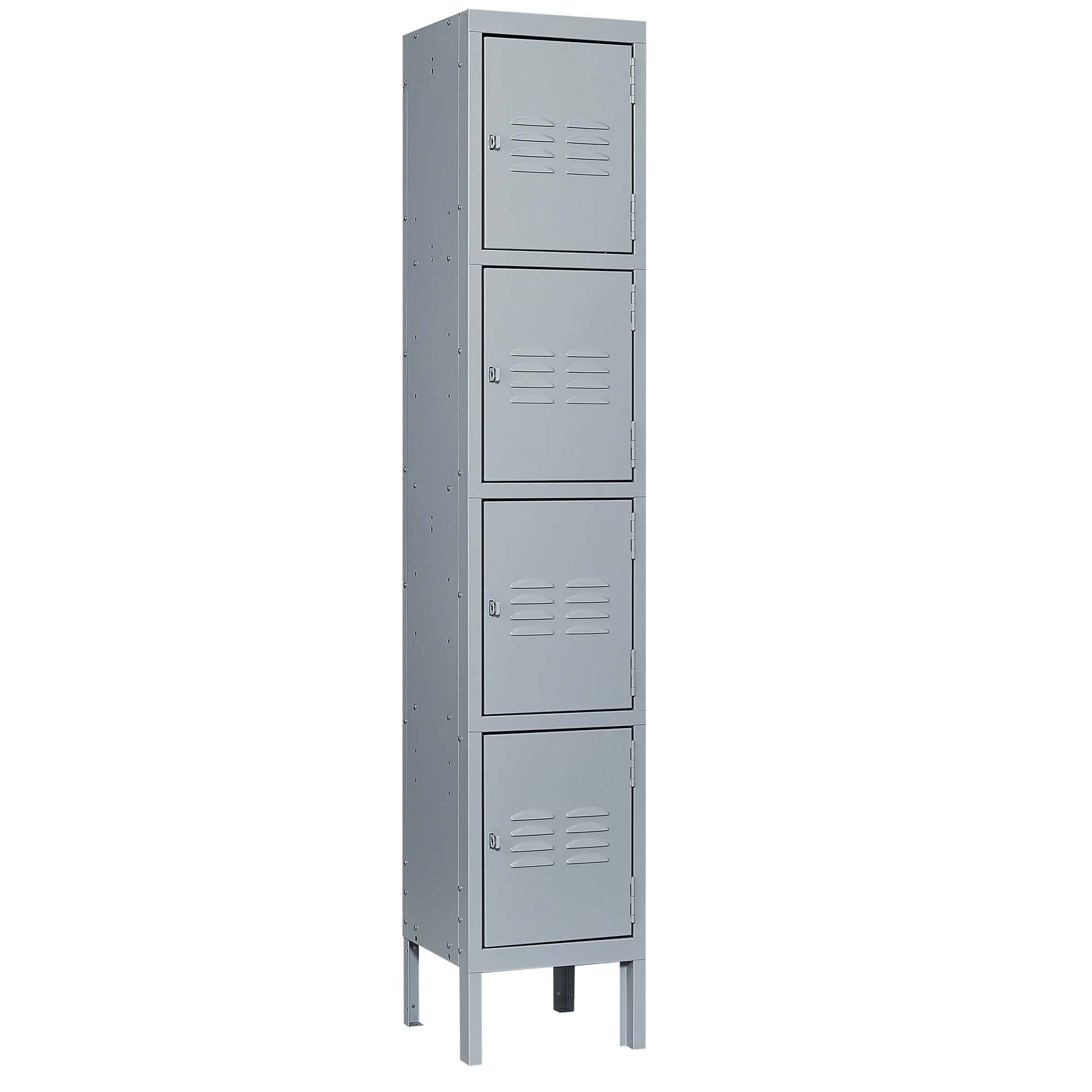 4 Door 66"H Metal Lockers With Lock For Employees,Storage Locker Cabinet For Home Gym Office School Garage,Gray Freestanding 3 4 Spaces Gray Gym Door Locks Modern Metal Metal