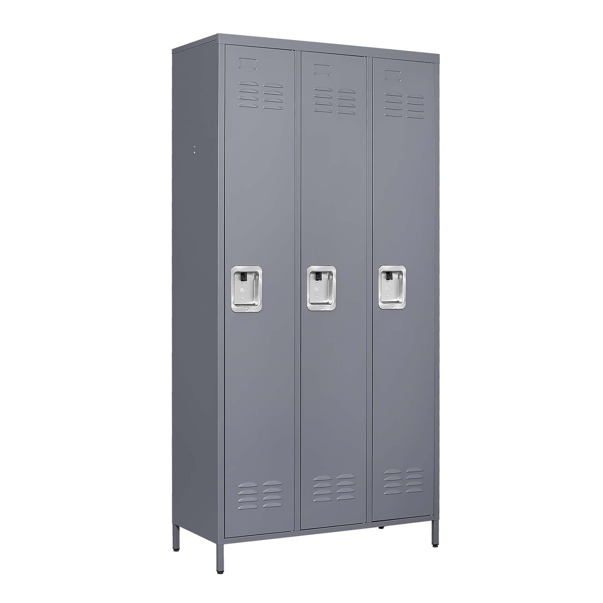 3 Door 72"H Metal Lockers With Lock For Employees,Storage Locker Cabinet For Home Gym Office School Garage,Gray Freestanding 5 Or More Spaces Gray Gym Door Locks Modern Metal Metal