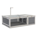 Tortoise House Wooden Turtle Habitat With Removable Top And Tray For Indoors And Outdoors, Gray Gray Wood Metal