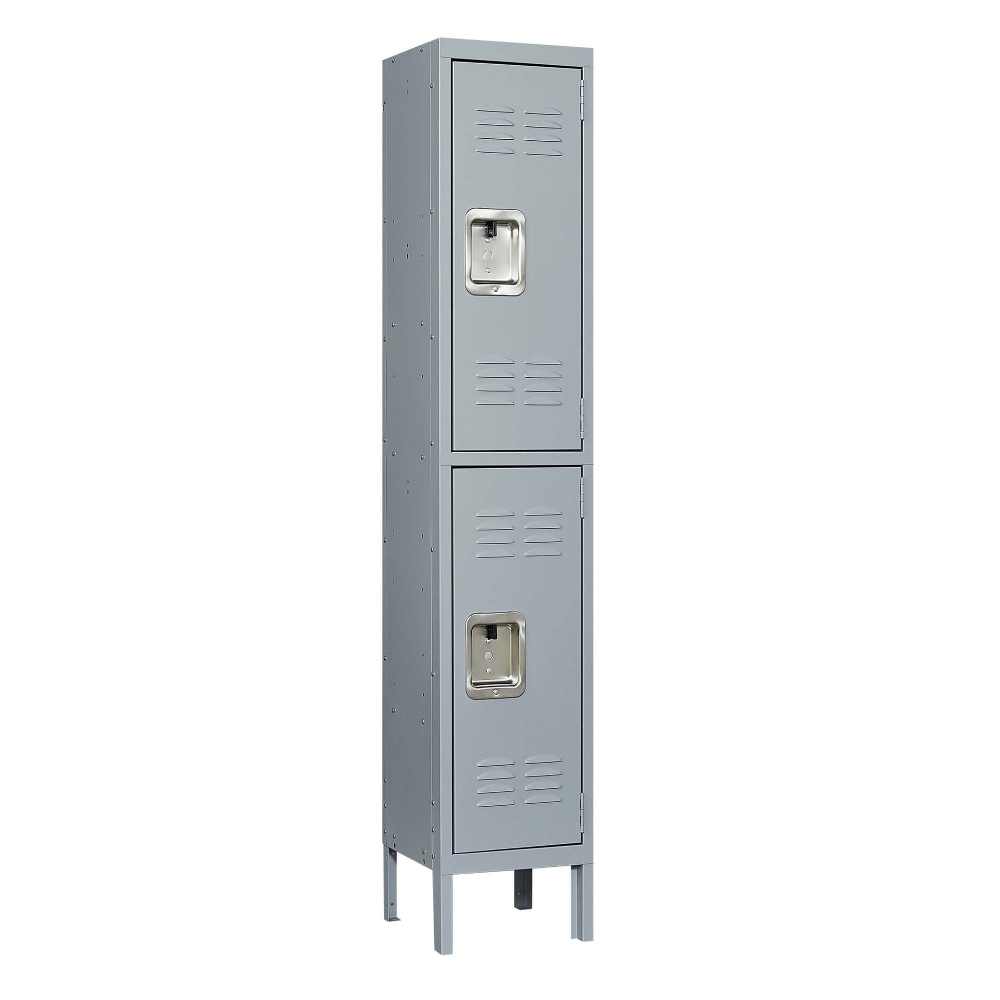 2 Door 66"H Metal Lockers With Lock For Employees,Storage Locker Cabinet For Home Gym Office School Garage,Gray Freestanding 3 4 Spaces Gray Gym Door Locks Modern Metal Metal