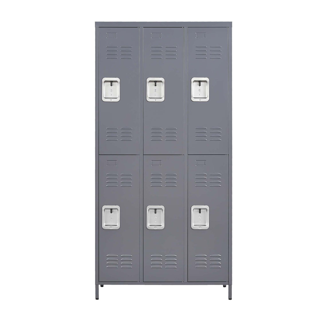 6 Door 72"H Metal Lockers With Lock For Employees,Storage Locker Cabinet For Home Gym Office School Garage,Gray Freestanding 5 Or More Spaces Gray Gym Door Locks Modern Metal Metal