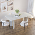 White Dining Chairs Set Of 4, Mid Century Modern Dining Chairs, Kitchen Dining Room Chairs, Curved Backrest Round Upholstered Boucle Dining Chair With Black Metal Legs Metal White Teddy Kitchen Dining Chairs Foam Velvet