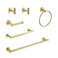 6 Piece Stainless Steel Bathroom Towel Rack Set Wall Mount Brushed Gold Stainless Steel