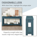 Console Table Sofa Table With Storage Drawers And Bottom Shelf For Entryway Hallway Dark Blue Dark Blue Solid Wood