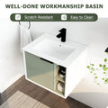 24'' Floating Wall Mounted Bathroom Vanity With Ceramics Sink & Soft Close Cabinet Door Green 1 2 Soft Close Doors Bathroom Wall Mounted Modern Plywood