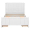 Full Size Platform Bed With Drawers And Storage Shelves, White White Solid Wood Mdf