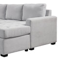 Sectional Sleeper Sofa With Pull Out Bed And Lounge Chair, Usb And Type C Interfaces, Suitable For Living Room, Office, And Spacious Spaces Gray Polyester