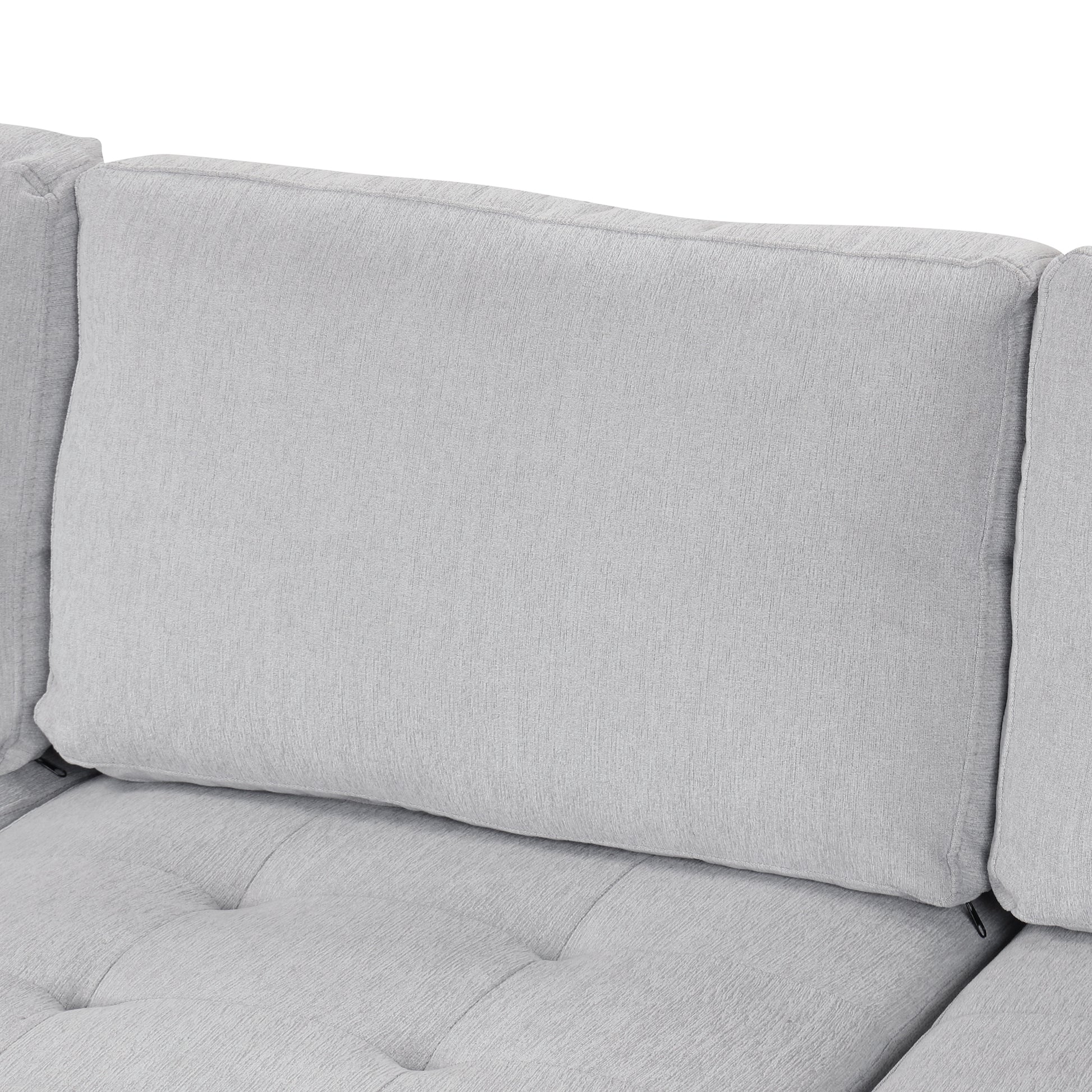 Sectional Sleeper Sofa With Pull Out Bed And Lounge Chair, Usb And Type C Interfaces, Suitable For Living Room, Office, And Spacious Spaces Gray Polyester