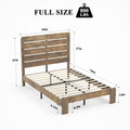 Bed Frame Full Size, Wood Platform Bed Framenoise Free,No Box Spring Needed And Easy Assembly Tool,Large Under Bed Storage,Dark Brown Box Spring Not Required Full Dark Brown Brown Wood Bedroom Bed Frame Metal & Wood