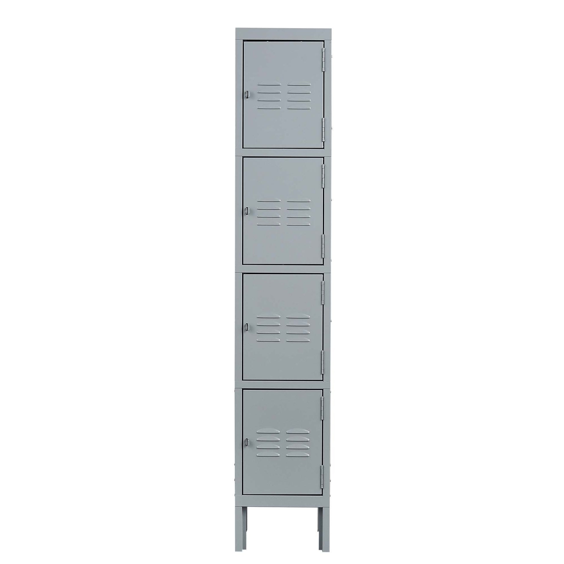 4 Door 66"H Metal Lockers With Lock For Employees,Storage Locker Cabinet For Home Gym Office School Garage,Gray Freestanding 3 4 Spaces Gray Gym Door Locks Modern Metal Metal