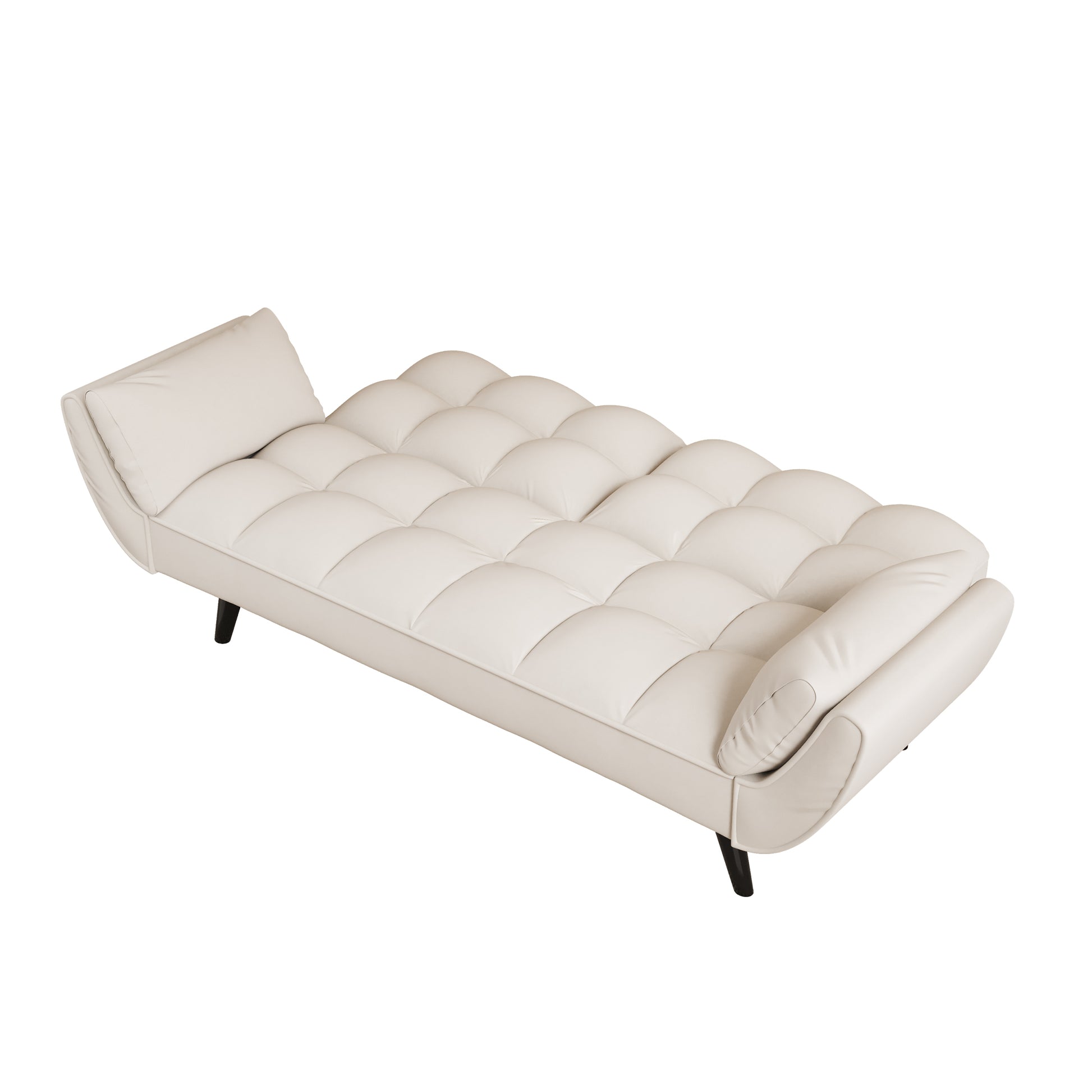 57 Inch Beige Sofa Soft Two Armrests Throw Pillow Pillow Comfortable Fit Apartment Bedroom Small Space Beige Polyester Blend 2 Seat