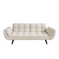 57 Inch Beige Sofa Soft Two Armrests Throw Pillow Pillow Comfortable Fit Apartment Bedroom Small Space Beige Polyester Blend 2 Seat