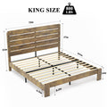 Bed Frame King Size, Wood Platform Bed Framenoise Free,No Box Spring Needed And Easy Assembly Tool,Large Under Bed Storage,Dark Brown Box Spring Not Required King Dark Brown Brown Wood Bedroom Bed Frame Metal & Wood