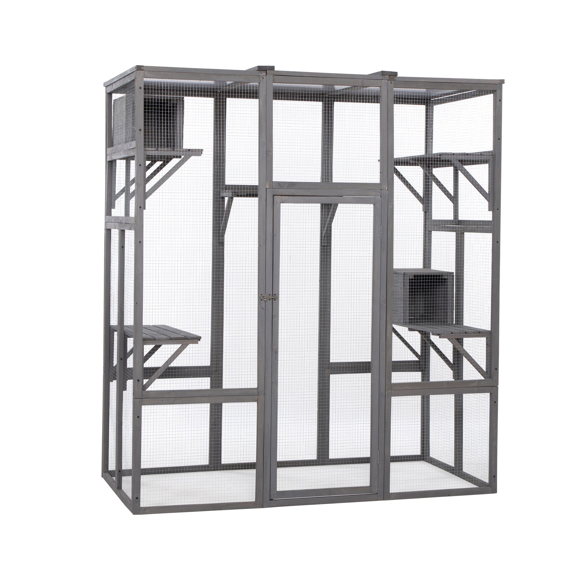 Extra Large Cat Cage Gray Gray Wood