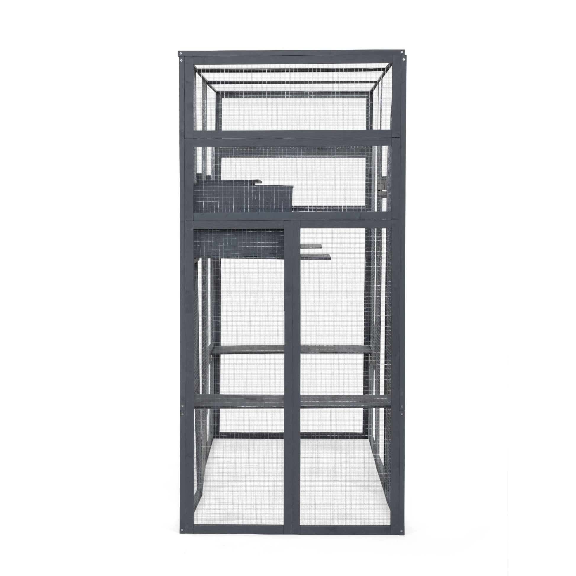 Super Large Cat Cage Grey Grey Wood Metal