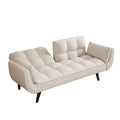 57 Inch Beige Sofa Soft Two Armrests Throw Pillow Pillow Comfortable Fit Apartment Bedroom Small Space Beige Polyester Blend 2 Seat